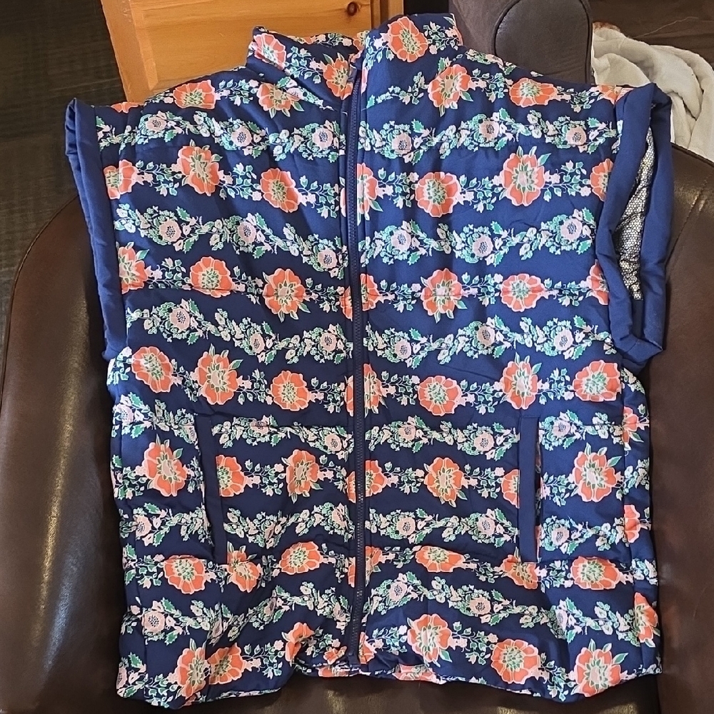 Floral Blue Vest for Women